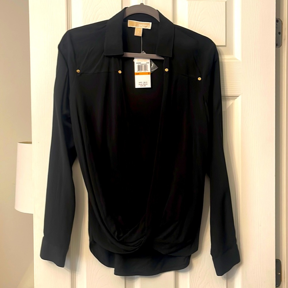 Michael Kors black top with Gold detail
